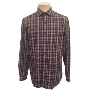 VIYELLA Heritage Long Sleeve Shirt Mens Size Medium 90% Cotton 10% Wool EUC